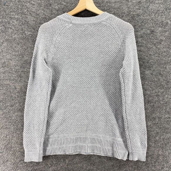New Old Navy Sweater Pullover Women XS Gray Knit Crew Neck Long Sleeve Cotton - Picture 2 of 9